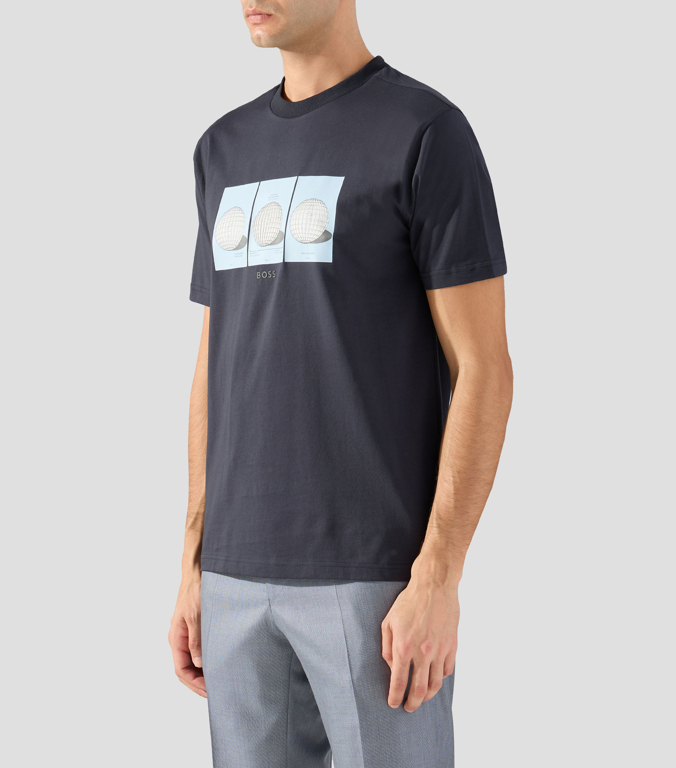 Playera cuello redondo manga corta estampada Hombre